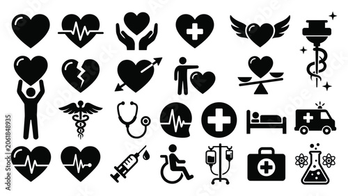 Set of medical and healthcare icons