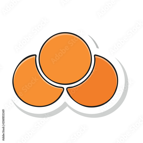 Flat design orange icon isolated