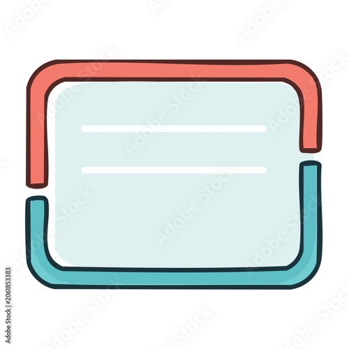 Flat design smartphone icon in red and cyan