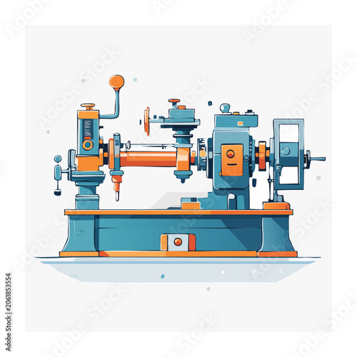 Isometric industrial conveyor belt assembly line