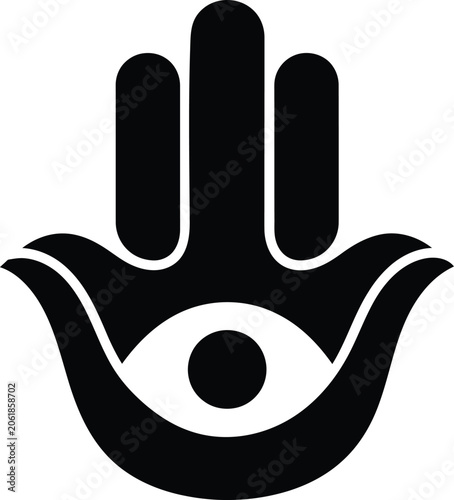 Hamsa hand evil eye protection spiritual vector design