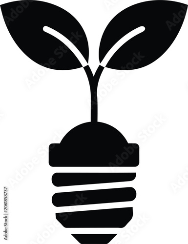 Innovation inspiring sustainable green Silhouette icon design