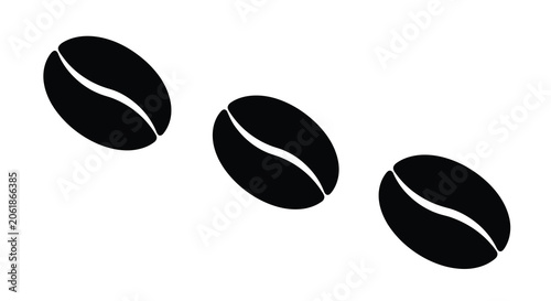 Foto Coffee beans silhouette on a white background simple graphic design