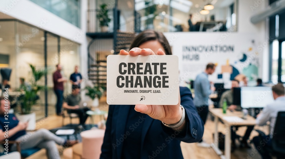 Fototapeta premium Create Change Card – Innovation and Progress