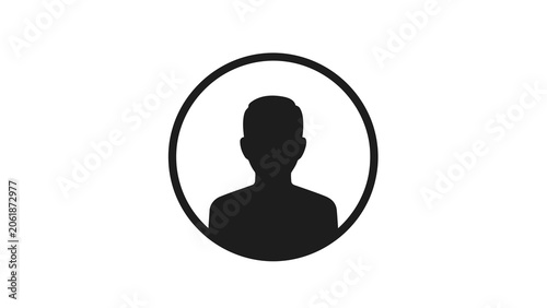 User profile icon, avatar symbol, person sign, flat design, vector illustration