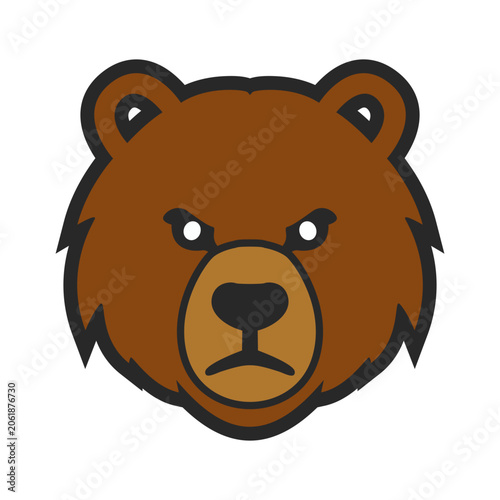 Bear head mascot vector illustration isolated on white background