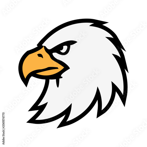 Eagle head mascot vector illustration isolated on white background