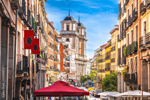 Madrid, Spain. Scenic street architecture of Madrid cala de Toledo