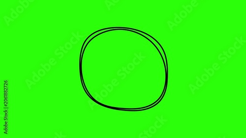 Animated Doodle Circle Highlight on Green Screen Background