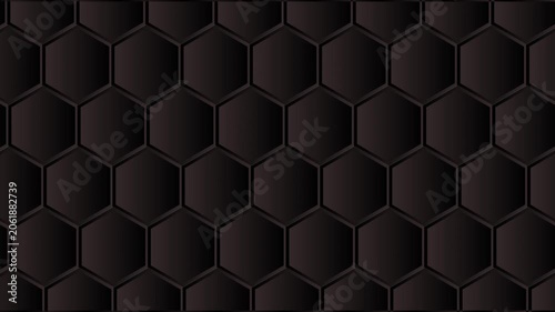 Black Hexagon Geometric Motion Background Sliding Animation