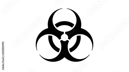 Photos Biohazard symbol silhouette on a white background warning sign