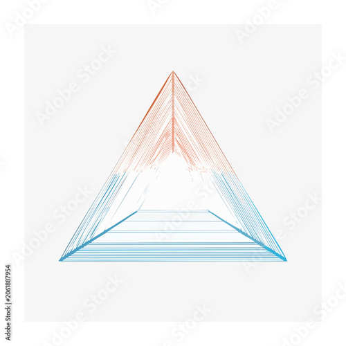 Minimalist blue paper airplane line art
