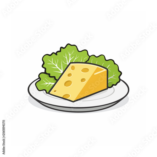 Flat design potted plant with green leaves
