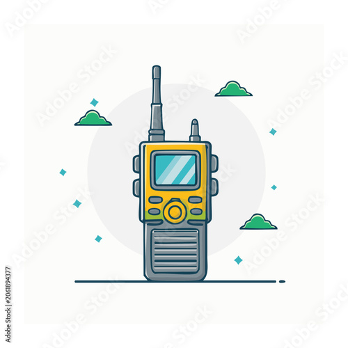 Flat design smartphone with app icons on home screen