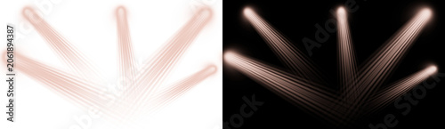 Photos Abstract glowing lines radiating from center in white and black backgrounds isol