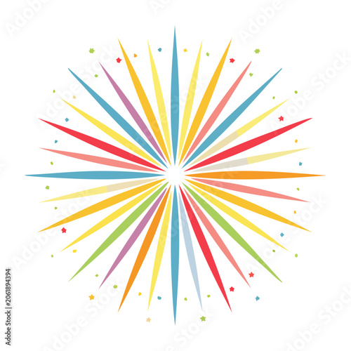 Flat design sunburst with gradient rays