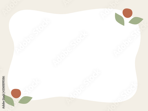 Minimalist Flat Design Organic Wavy Frame Template for Greeting Cards