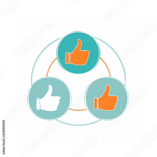 Flat design hand cursor icons on transparent background