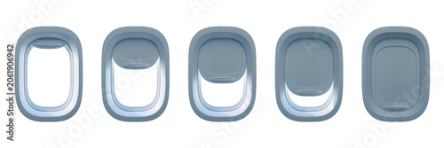 Foto Airplane window, view from inside the cabin