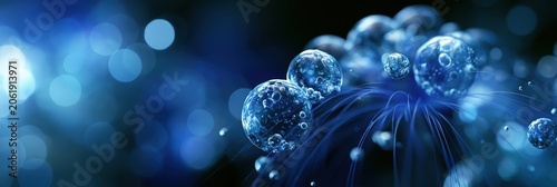 Bubbles Rising in Blue Water Create a Simple Underwater Scene