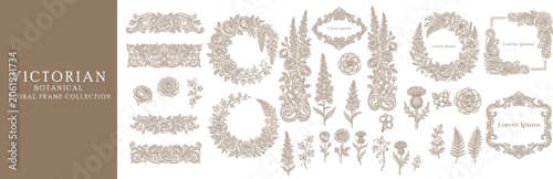 Decorative floral elements set hand drawn botanical sketches with botanical illustration decoration ornament wildflower isolated