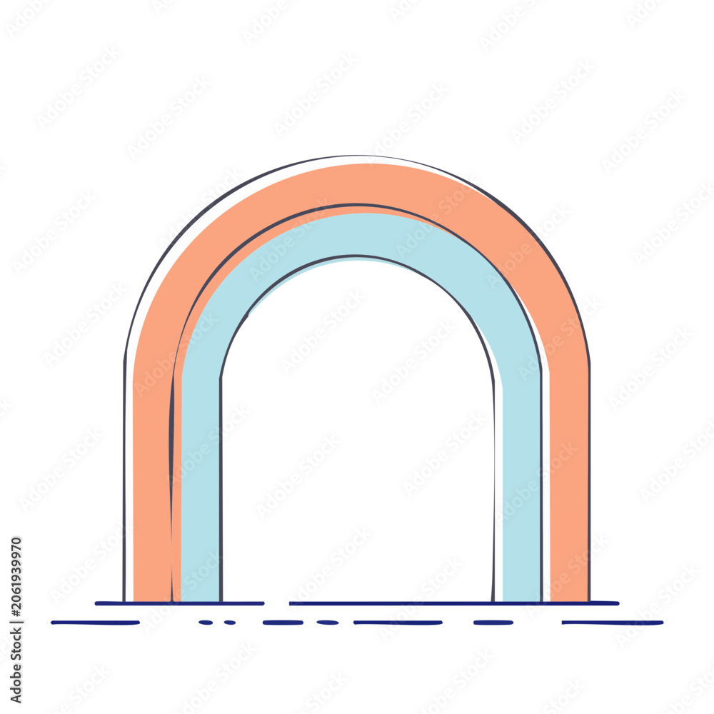 Fototapeta premium Flat design rainbow with clouds vector