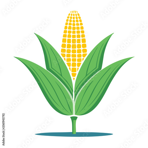 Flat design vector illustration of a pineapple