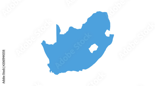 Canvastavla Solid blue silhouette map of south africa with lesotho enclave