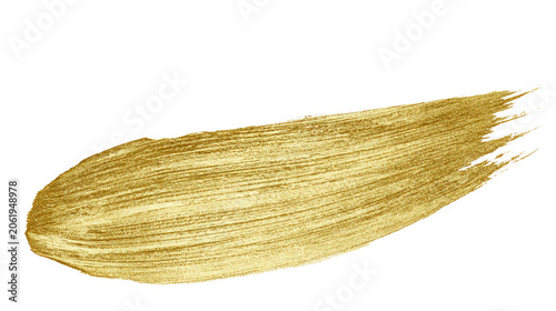 Isolated golden paint stroke png with transparent background