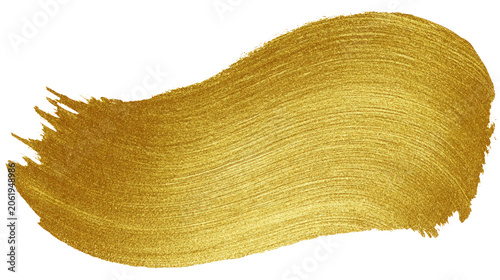 Gold paint stroke png isolated transparent background