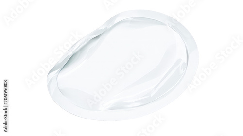 Clear cosmetic cream jar lid isolated on transparent png background