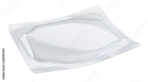 Isolated white packaging with transparent background for product display