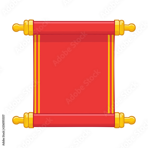 Minimalist red wooden bench 3D render