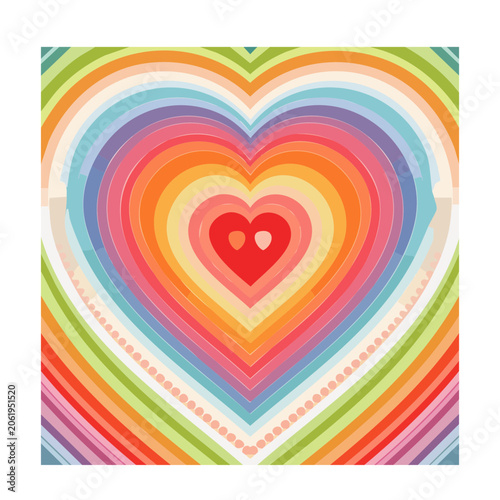 Psychedelic colorful heart swirl pattern