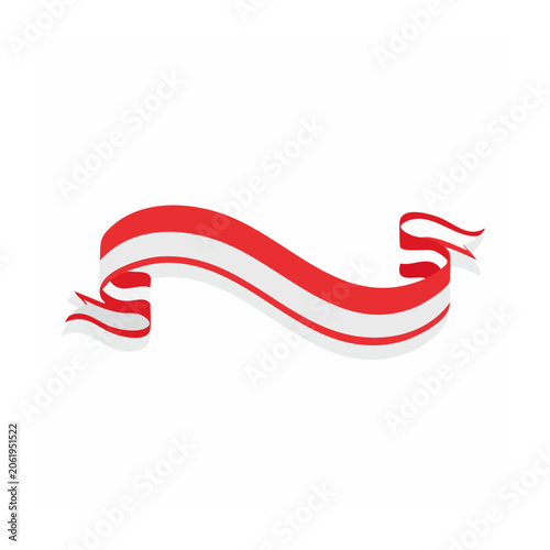 Red decorative ribbon loop vector