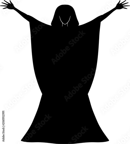 Konstfotografi Dark fantasy witch silhouettes set with hooded robe