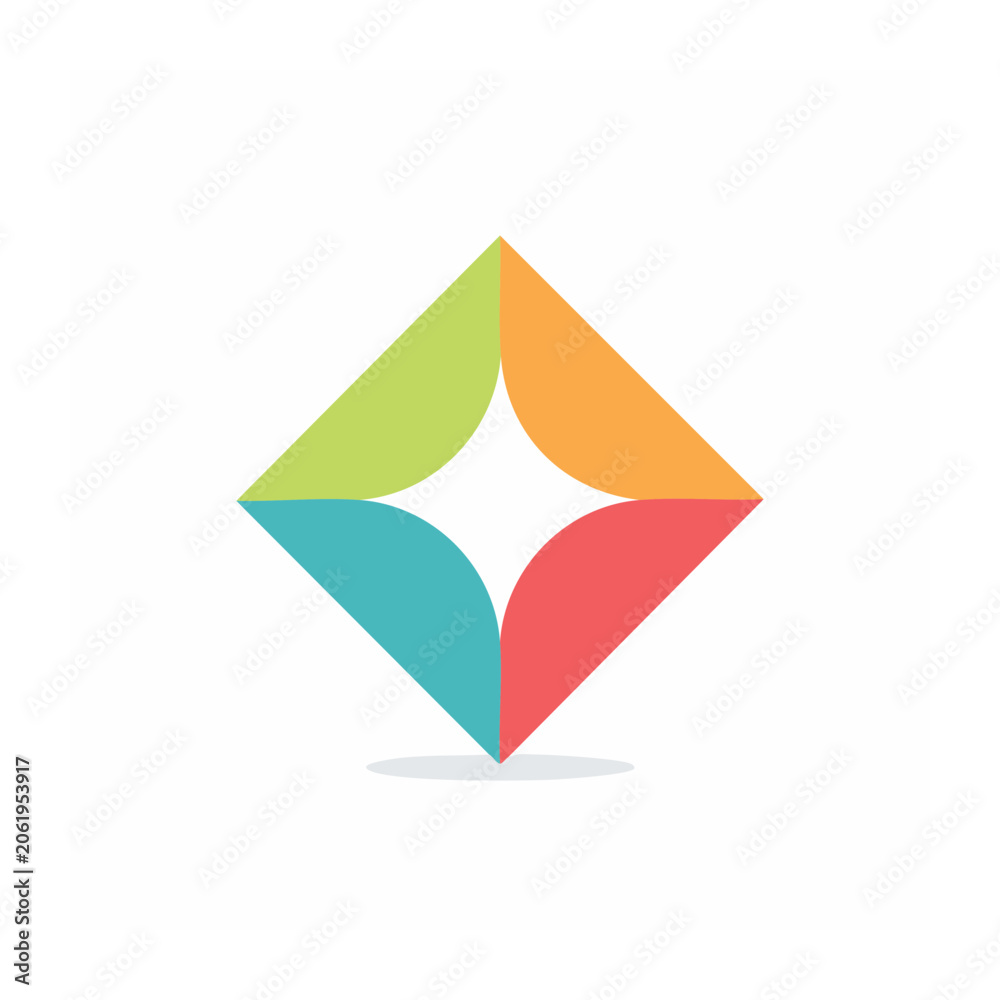 Fototapeta premium Colorful geometric diamond shape vector