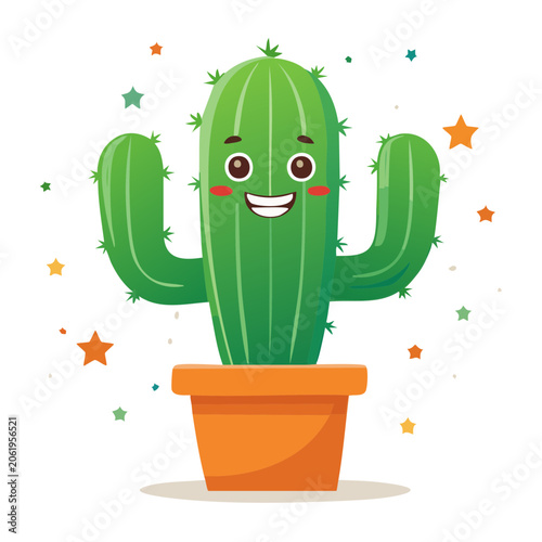 Cartoon green alien holding gift box