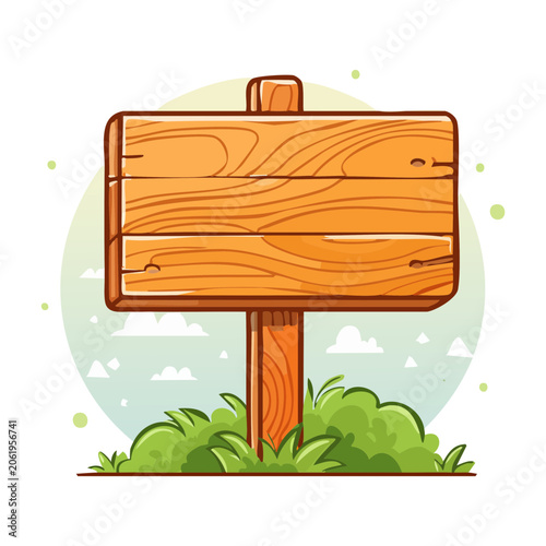 Wooden crate with green plant isolated vector