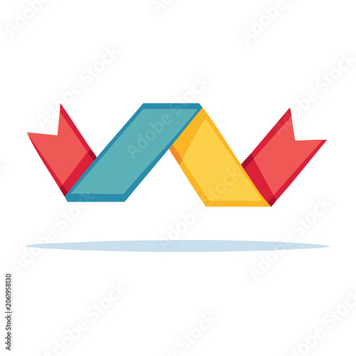 Origami bird set in flat design colors