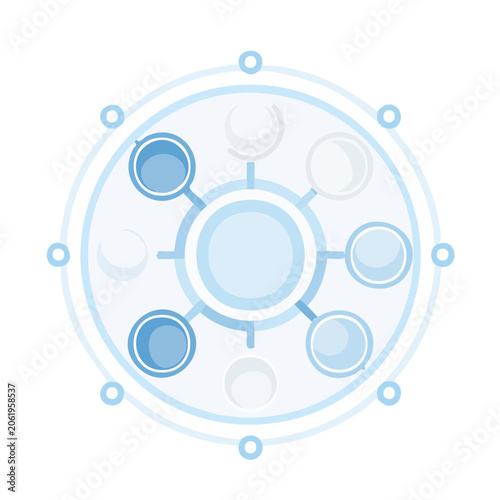 Flat design circular network connection vector