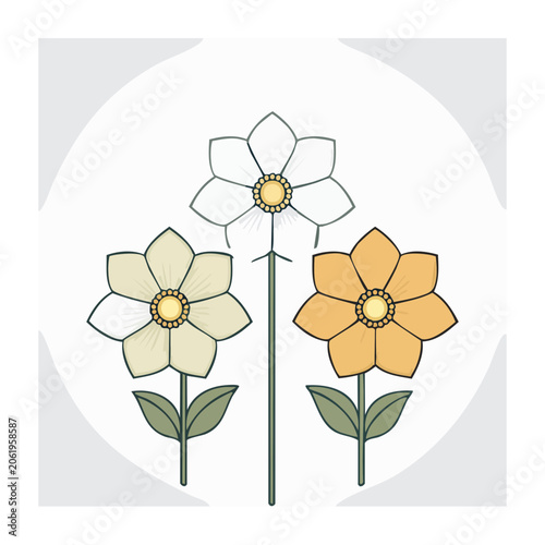 Flat design light bulb with flower illustration