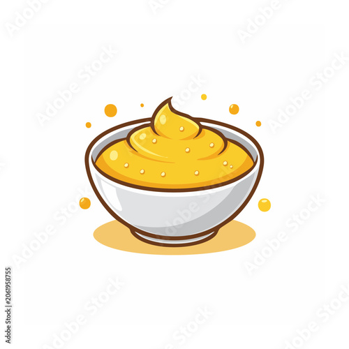 Lemon slice with water droplets flat design