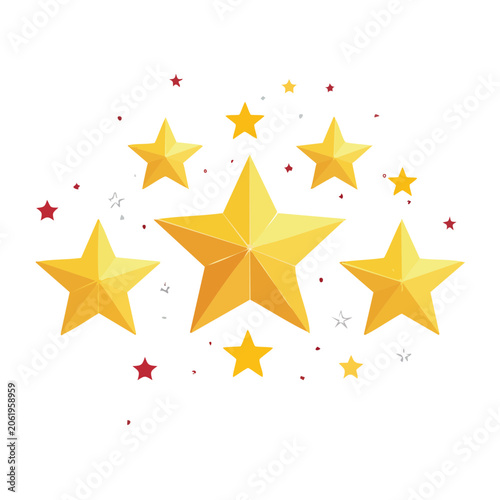 Yellow star cluster with snowflakes vector
