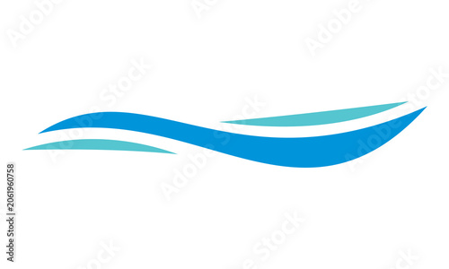 abstract blue wave logo design