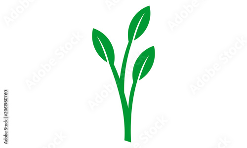 green leaf icon vector illustration