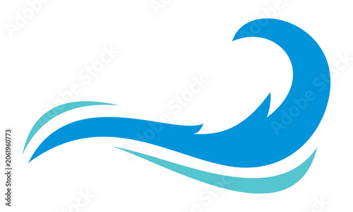 sea wave silhouette vector logo