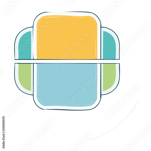 Flat design smartphone icon with app symbols