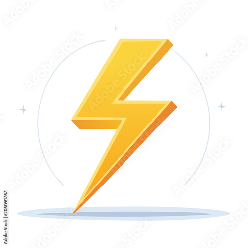 Yellow lightning bolt icon on white background