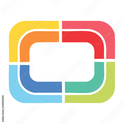 Rainbow alphabet letters in flat design